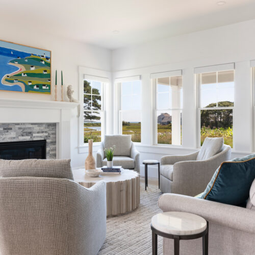 Nautique Cape Cod Interior Design Project Hyannis Port - Living Room